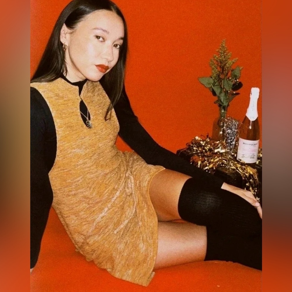 Stoned Immaculate Marigold Knit Mini Dress